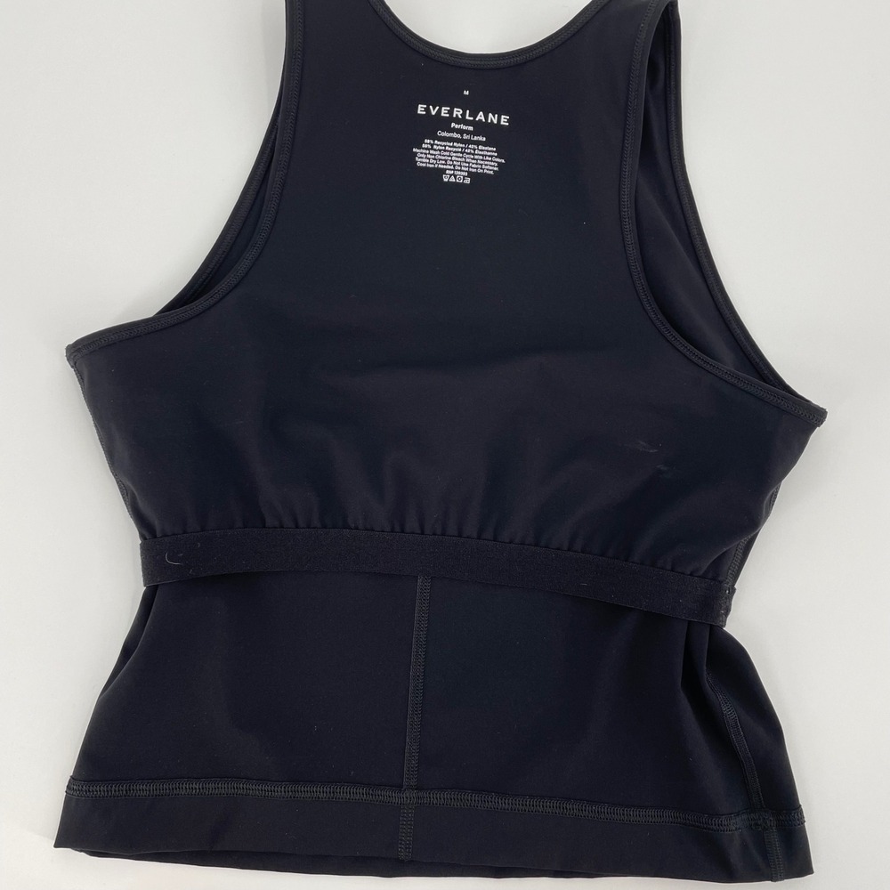 Everlane Perform Black High Neck Built In Bra Athletic Tank Top Womens Medium - Picture 6 of 6